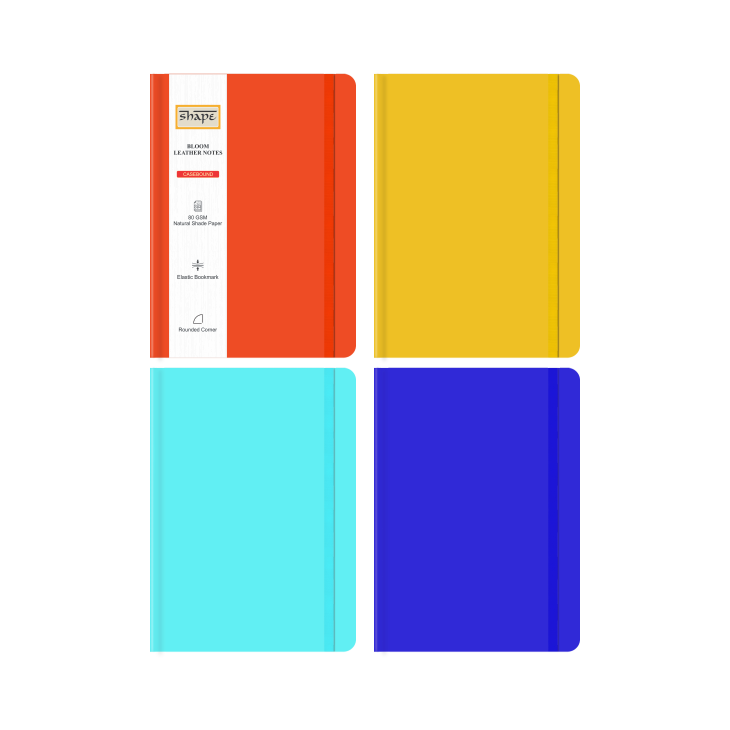 Shape Pastel Leatherite Casebound Notes - A5 Size, 172 Ruled Pages