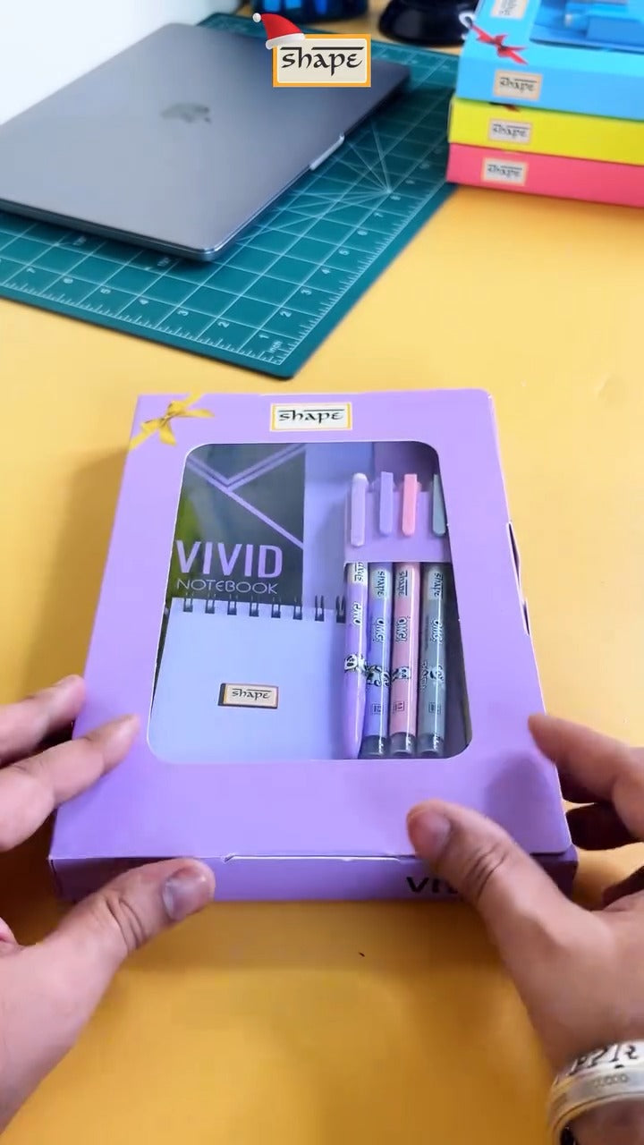 SHAPE VIVID Premium Stationery Gift Set-Purple