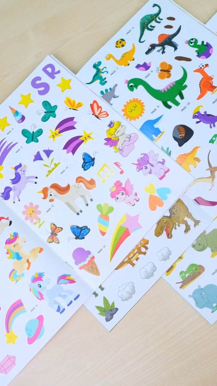Shape Sticker Adventure Book - A4 Size, 16 Pages, Pack of 4
