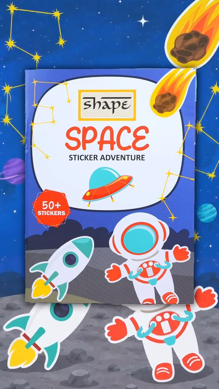 Shape Sticker Adventure Book - A4 Size, 16 Pages, Pack of 4