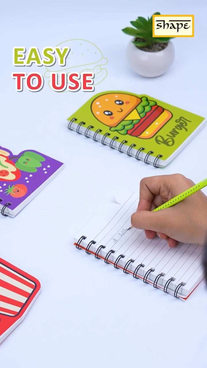 Shape Wiro Cutout Notes - A6 Size, 160 Ruled Pages, Pack of 4