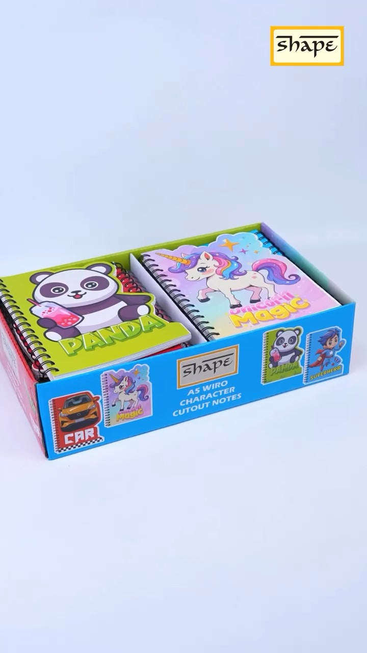 Shape Wiro Cutout Notes - A5 Size, 160 Ruled Pages, Pack of 4