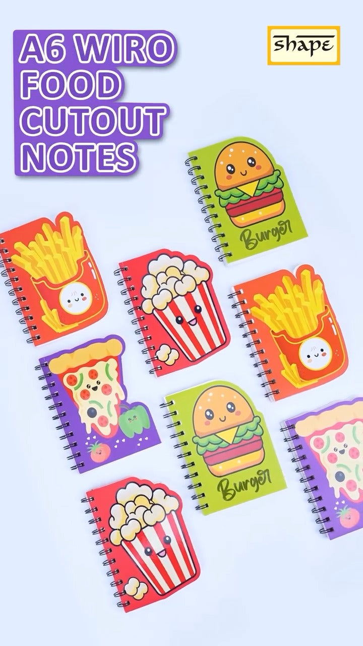 Shape Wiro Cutout Notes - A6 Size, 160 Ruled Pages, Pack of 4