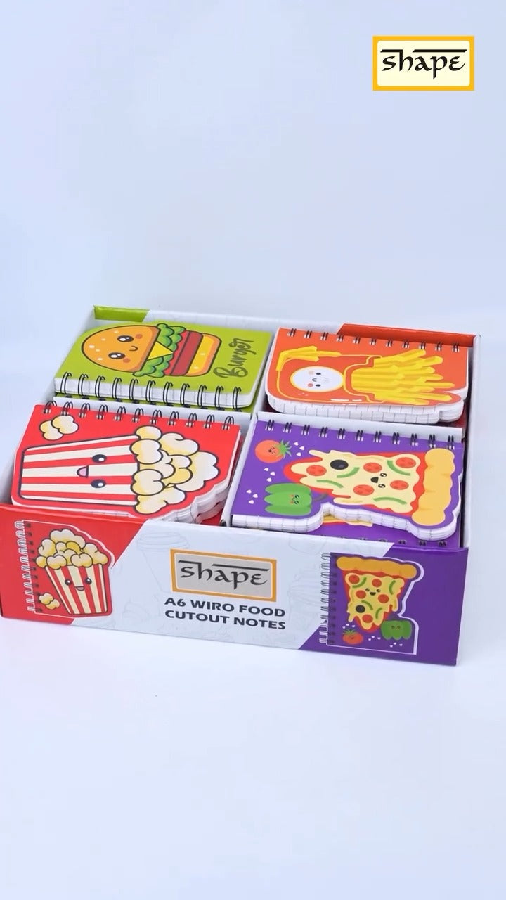 Shape Wiro Cutout Notes - A6 Size, 160 Ruled Pages, Pack of 4