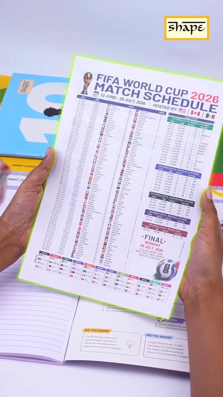 Shape Soccer Notebook - A4 Size, 172 Ruled Pages, Pack of 6