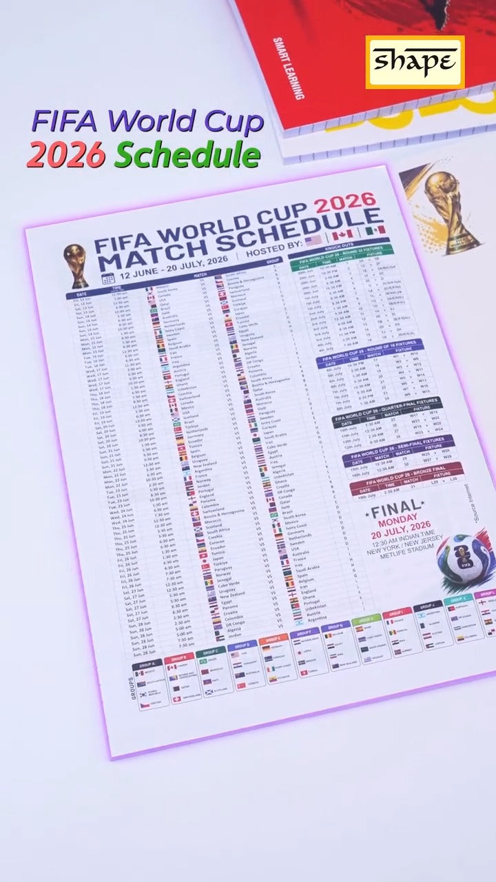 Shape Soccer Notebook - A4 Size, 172 Ruled Pages, Pack of 6
