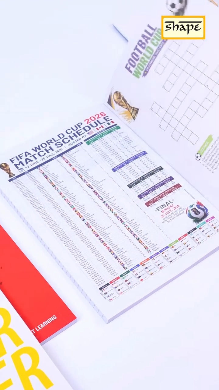 Shape Soccer Notebook - A4 Size, 172 Ruled Pages, Pack of 6