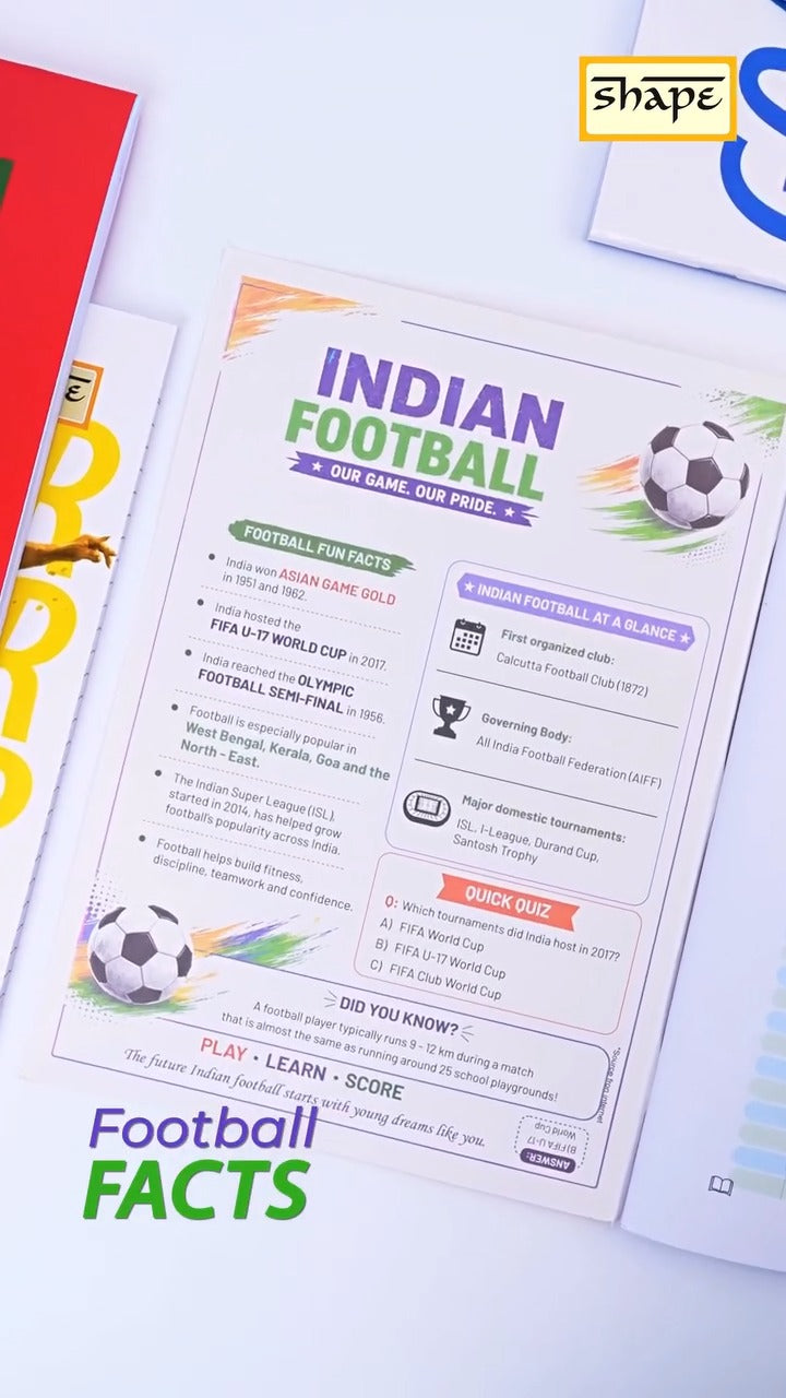 Shape Soccer Notebook - A4 Size, 172 Ruled Pages, Pack of 6