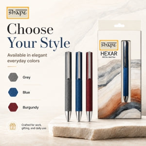 Shape Hexar Metal Pen - Blue